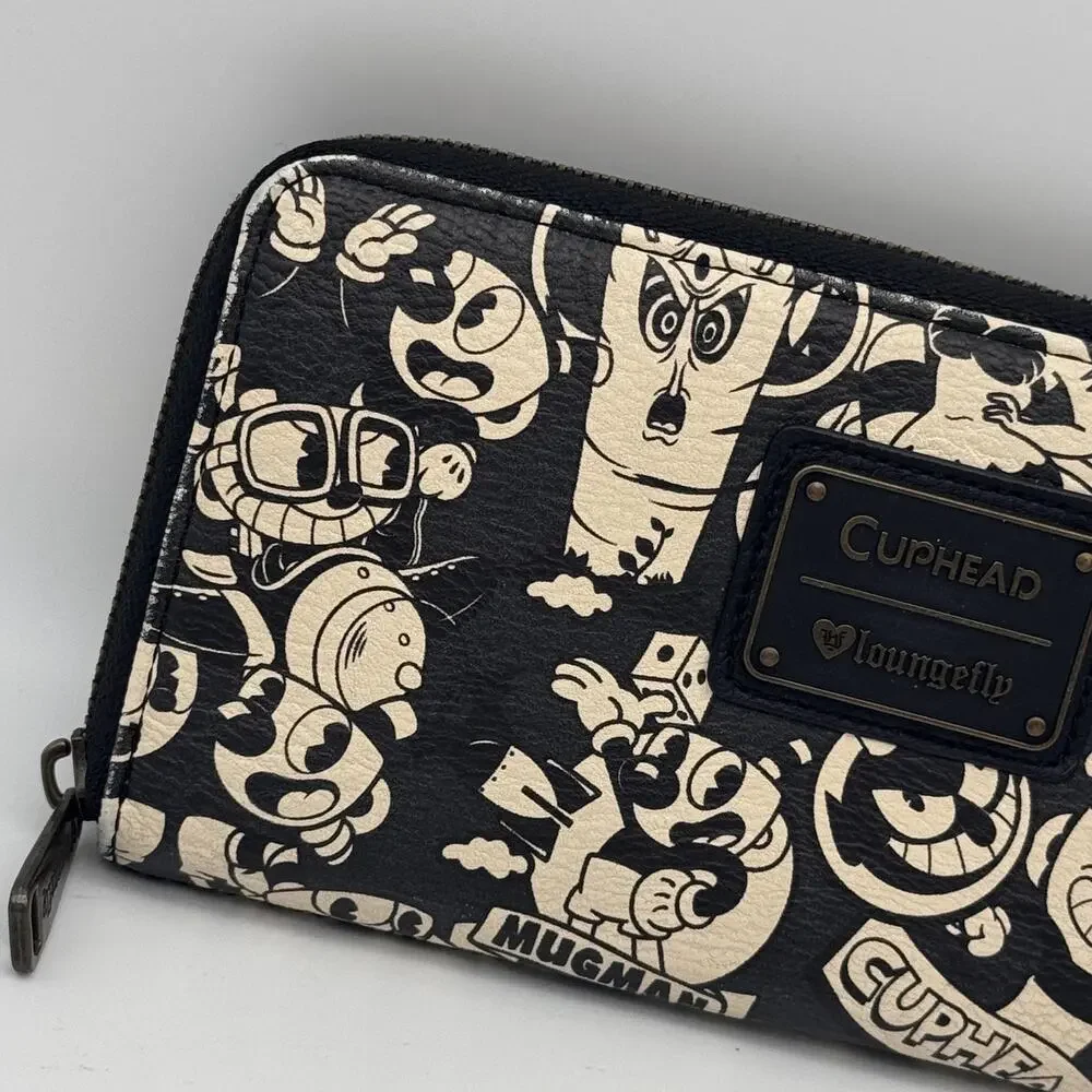 Loungefly Cuphead Mugman Wallet Zip Around Cartoon Print Womens Purse Handbag